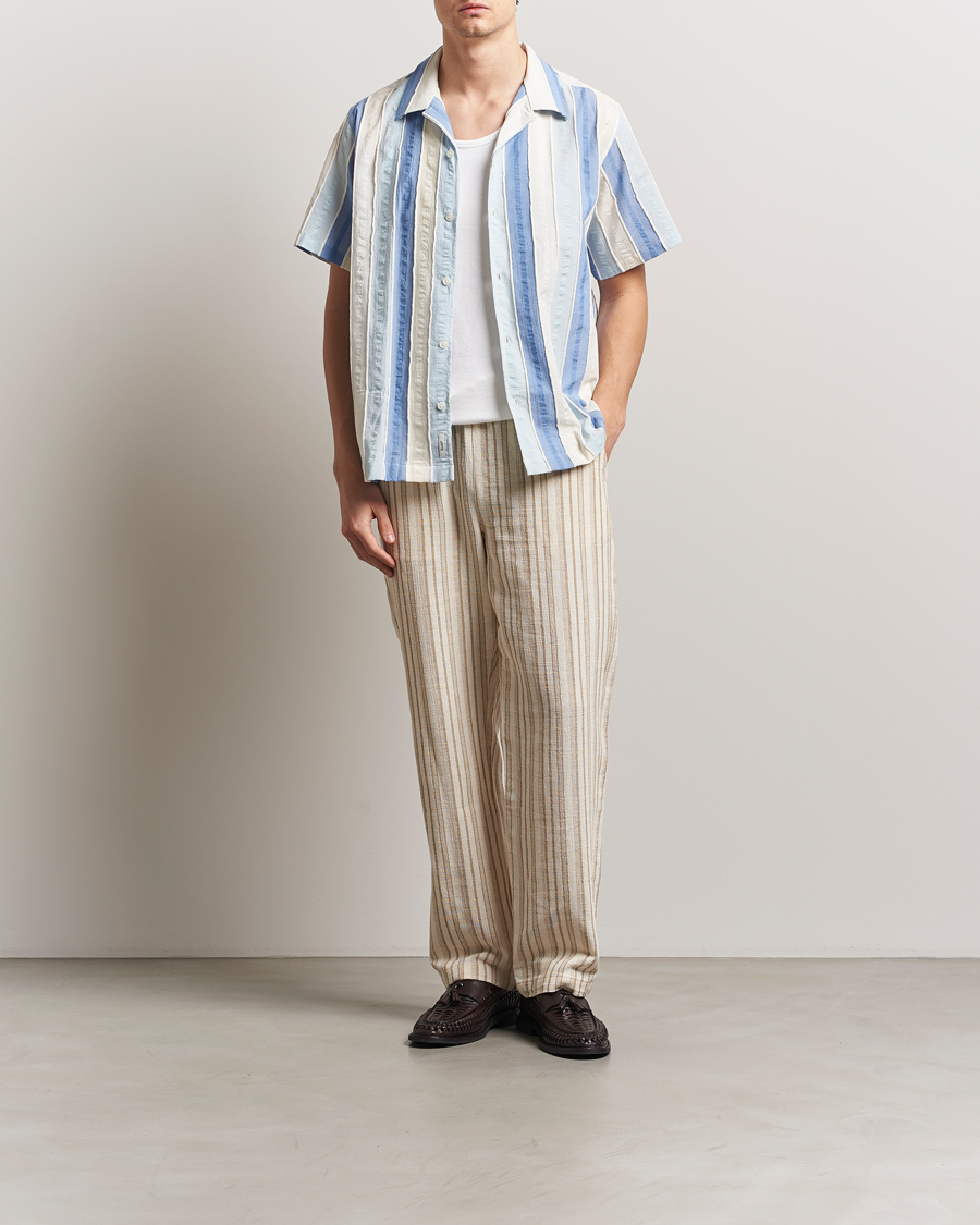 Forét Peer Jaquard Short Sleeve Shirt Blue