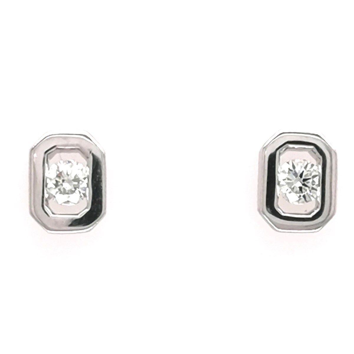 Boucles d'oreilles solitaire diamant or blanc