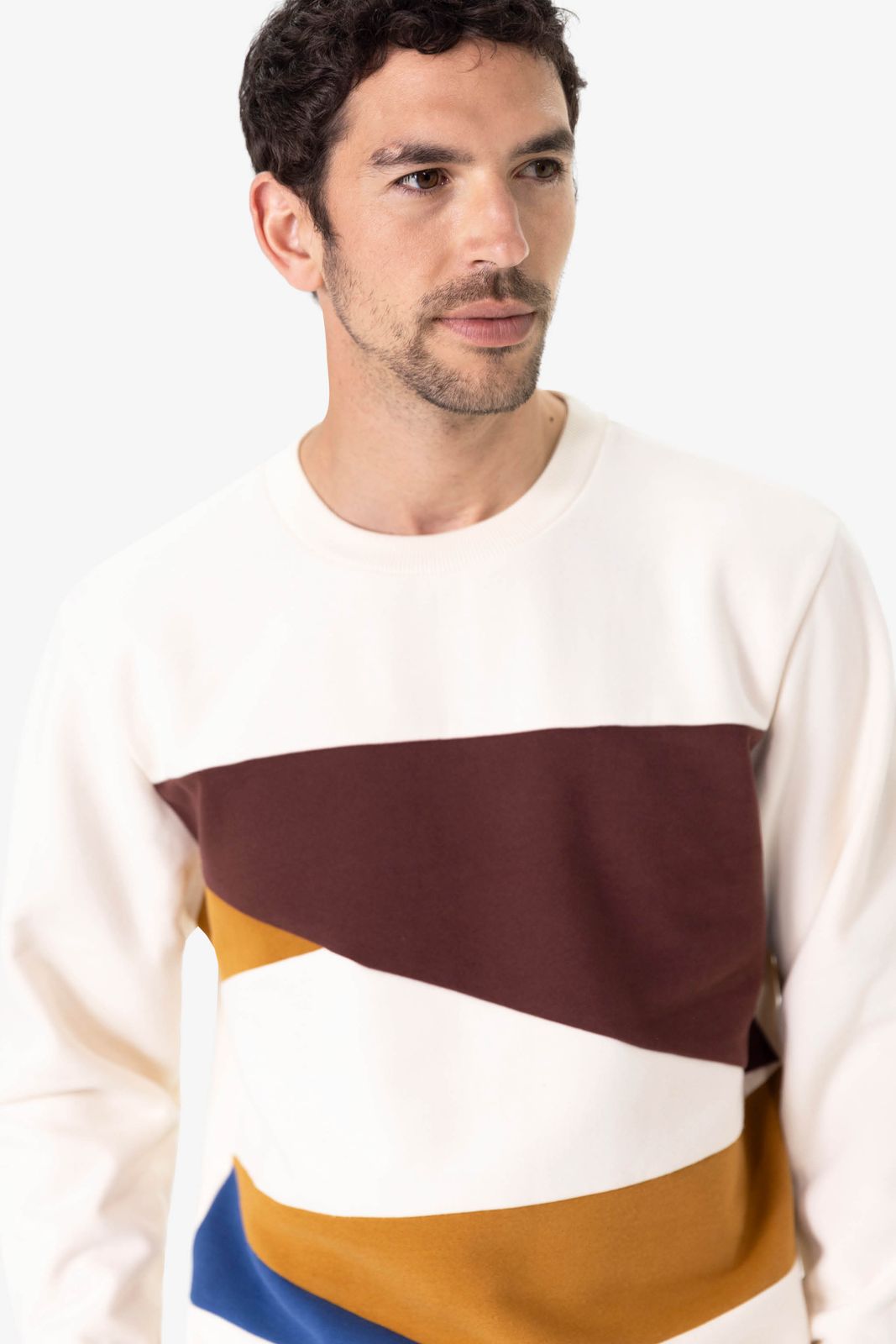 Witte colourblock sweater