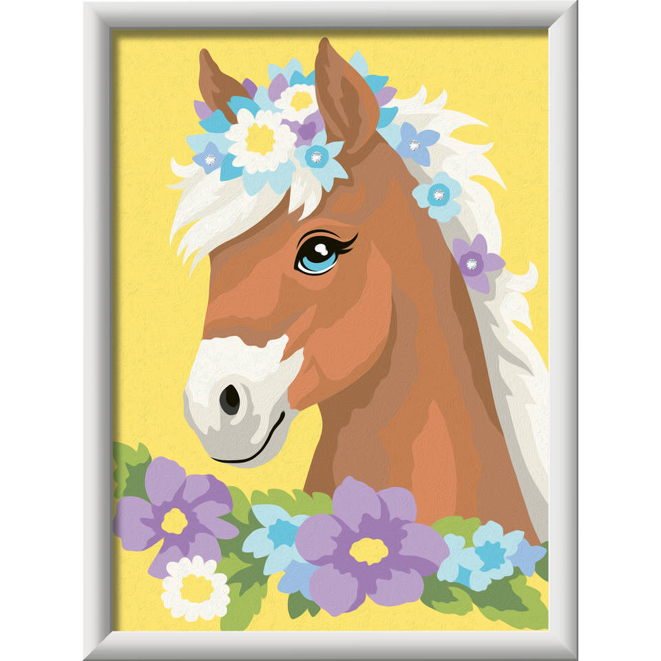 Ravensburger CreArt Schilderen op nummer paard met bloemen