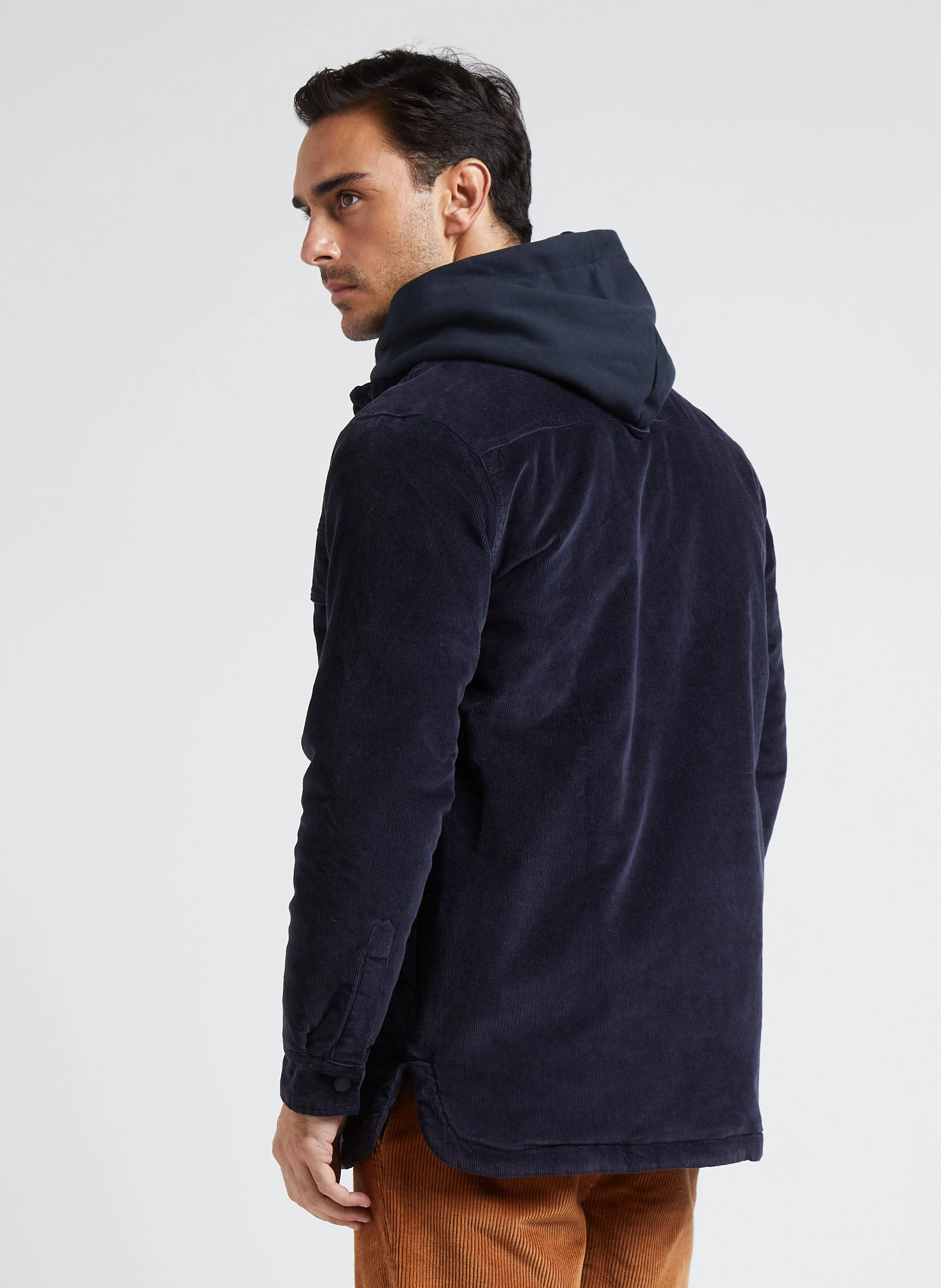 Veste col classique en coton bio mélangé | Bleu