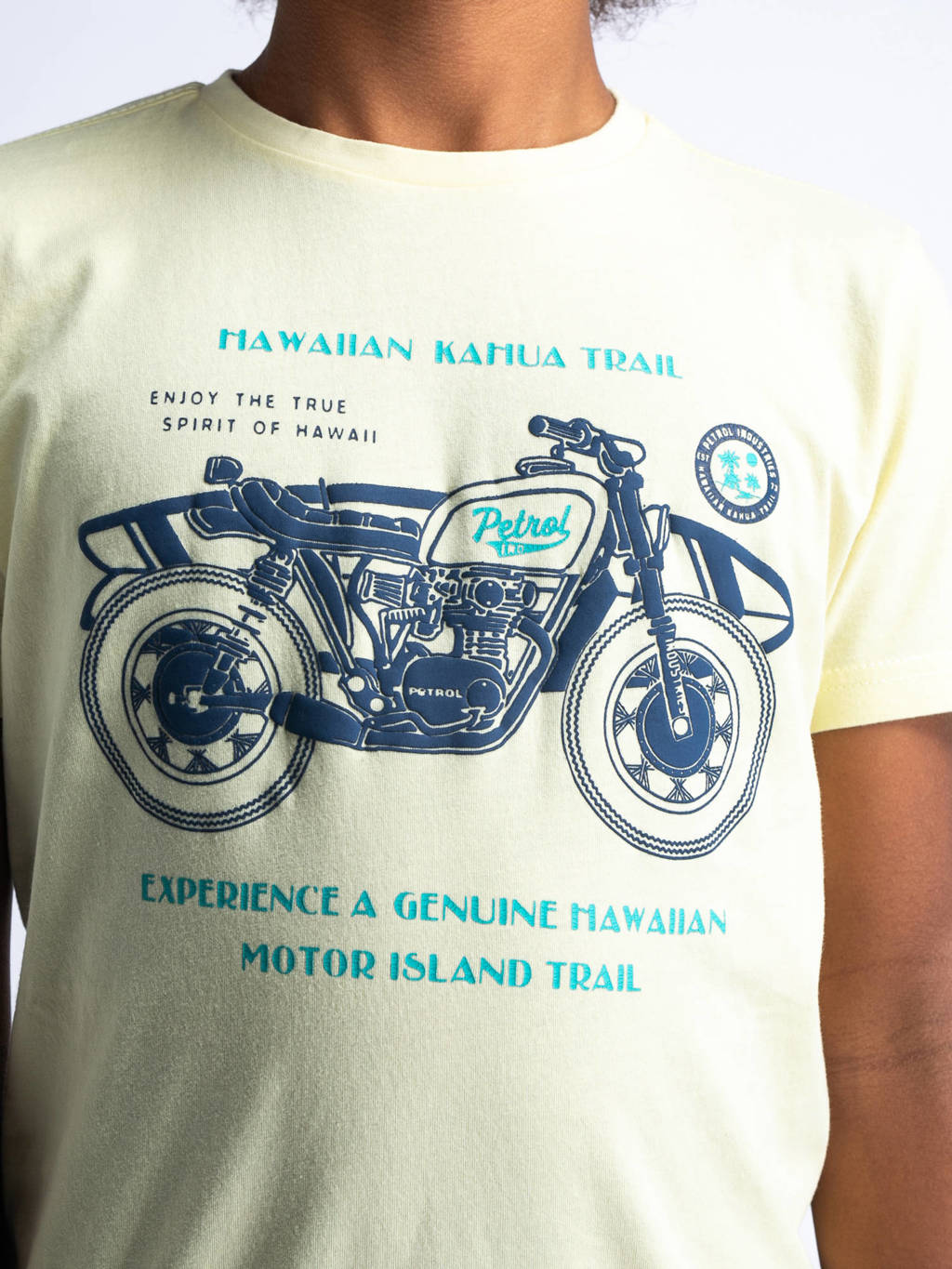 Petrol Industries T-shirt met printopdruk geel