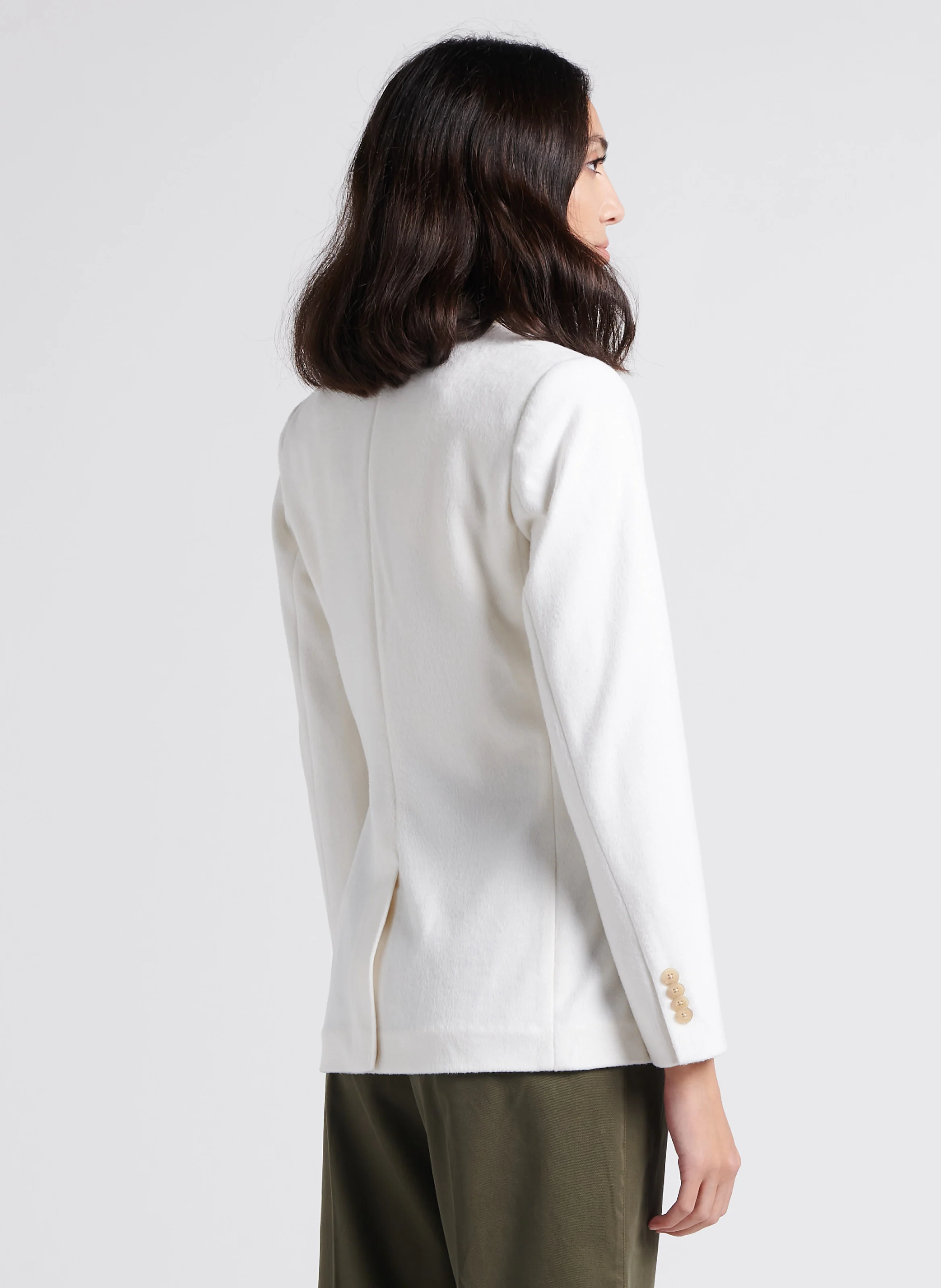 Veste blazer à logo brodé| Beige