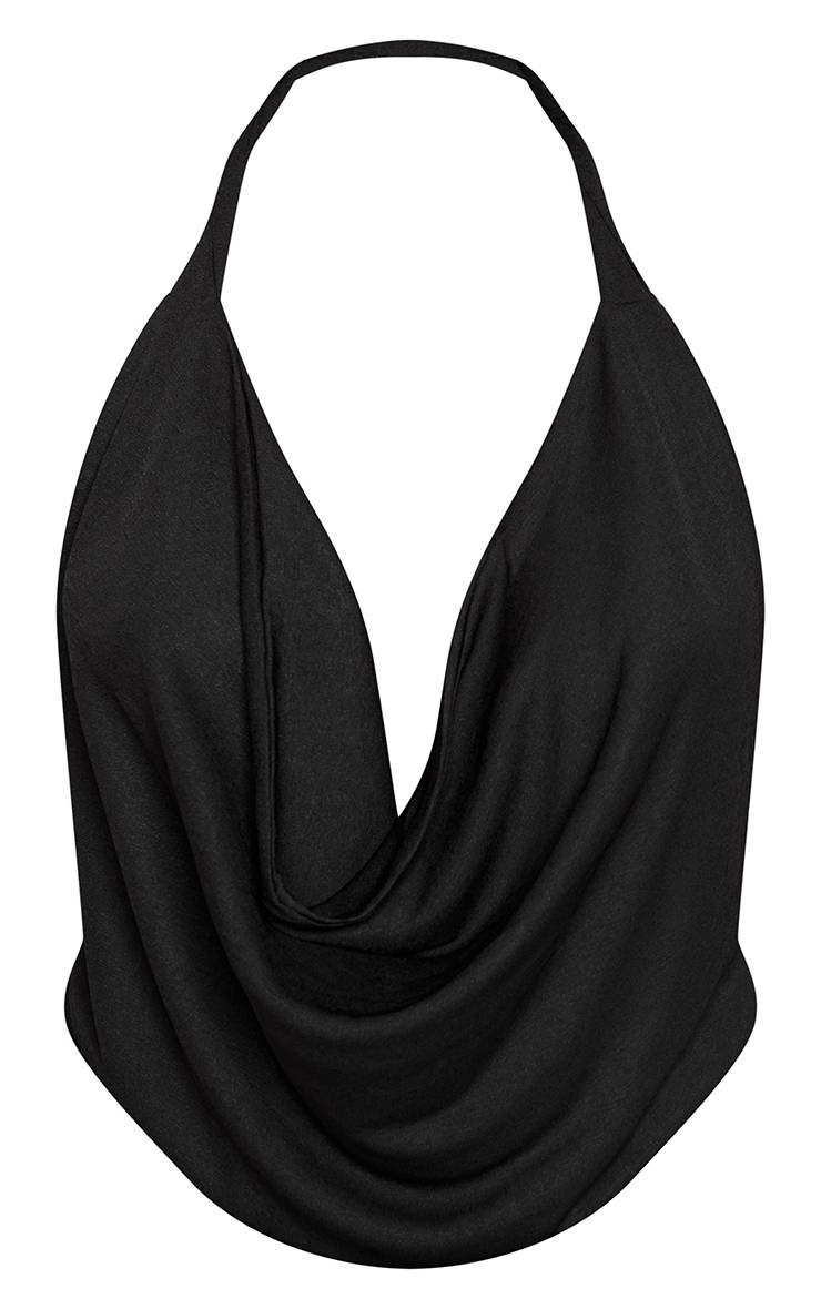 Noir Top Col Licou À Bretelles Torsadées Shape