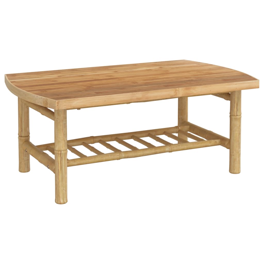 Salon de jardin meuble d'extérieur ensemble de mobilier 3 pièces avec coussins blanc crème bambou