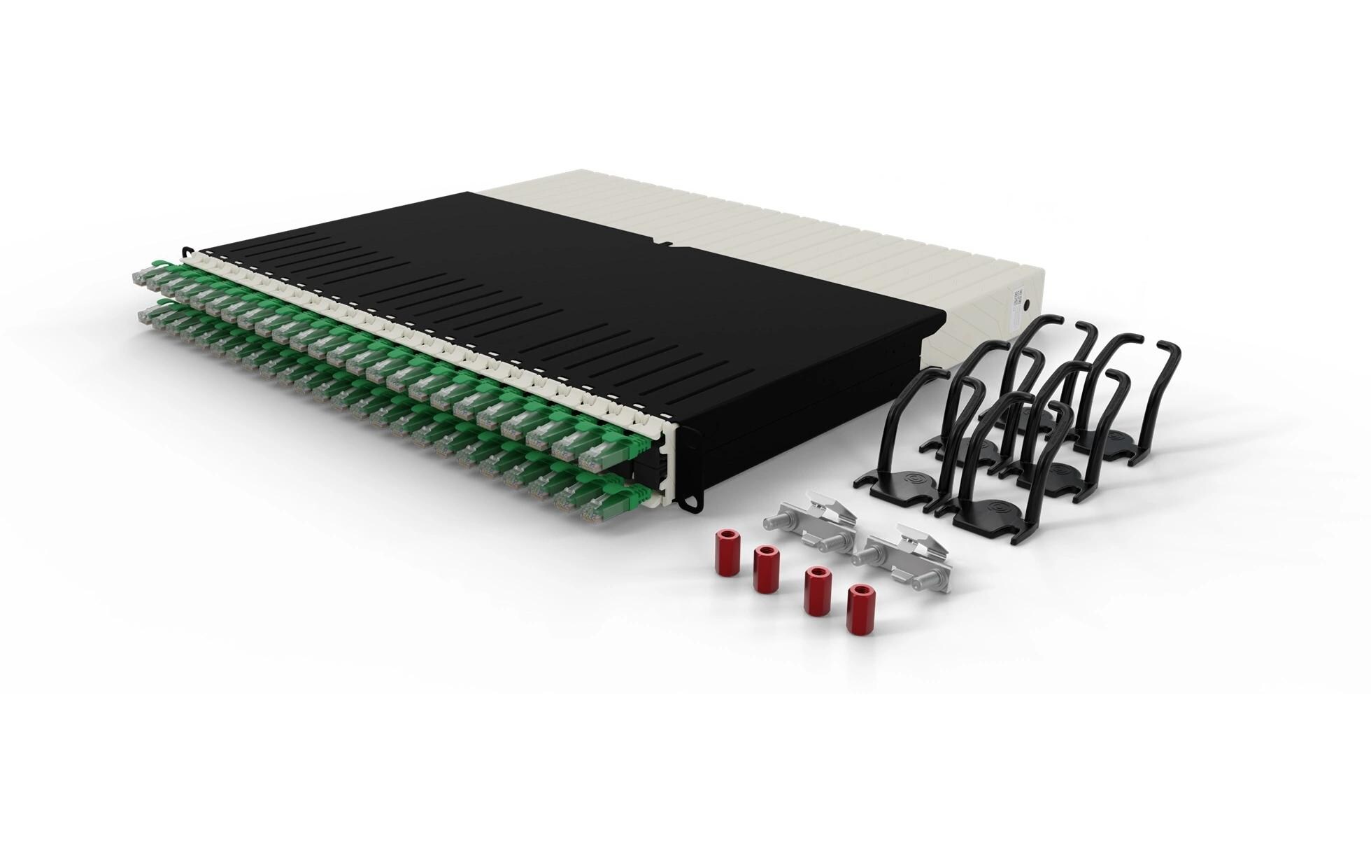patchbox.one / 8RU / Cat 6A, UTP, 0.8 m, Grün<br>All-in-One Lösung für Ordnung im Netzwerkschrank