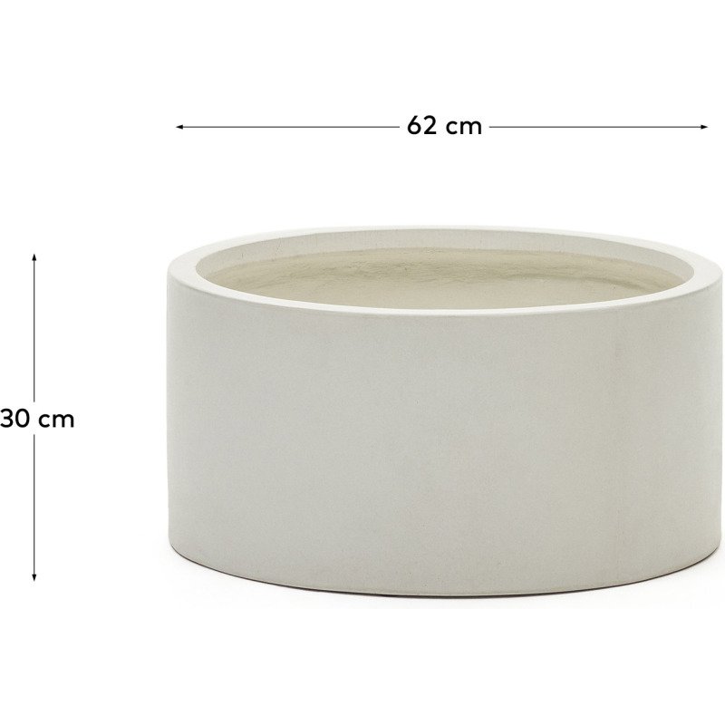 Cache-pot Aiguablava en ciment blanc Ø 62 cm