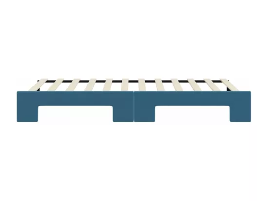 Lit de jour avec lit gigogne bleu 80x200 cm velours