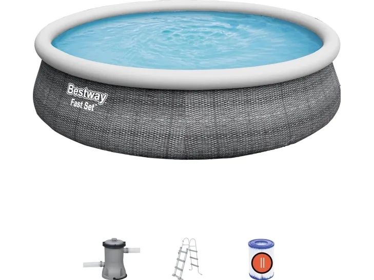 Bestway Fast Set Pool Sæt 457 x 107 cm m/pumpe og stige 12.362 L