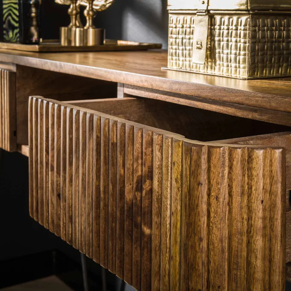 Sidetable Maria mangohout 2 lades - 40x110x77 cm - Mangohout - Bruin