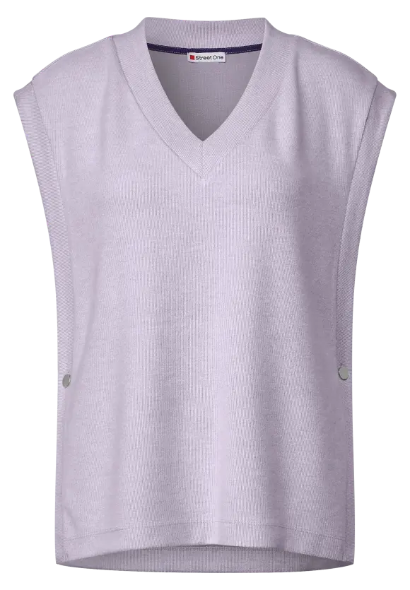 Weste mit V-Ausschnitt - soft pure lilac melange
