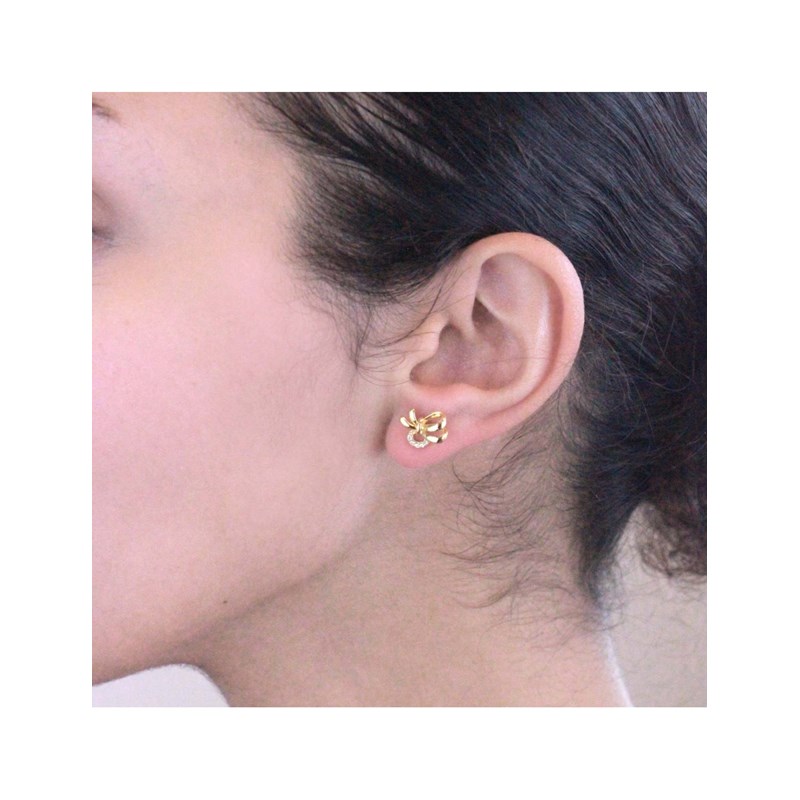 Boucles d'oreilles Posie - Doré et Cristal