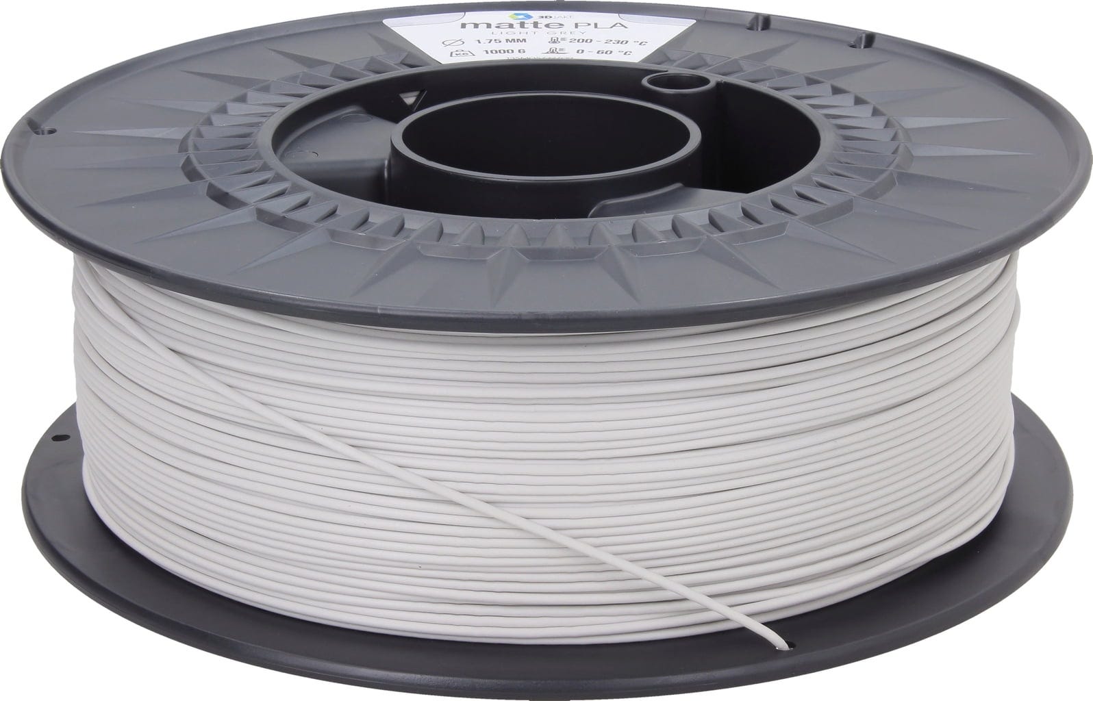 3DJAKE  mattePLA Hellgrau, 1,75 mm / 1000 g    Leicht zu druckendes PLA mit mattem Finish in Hellgrau