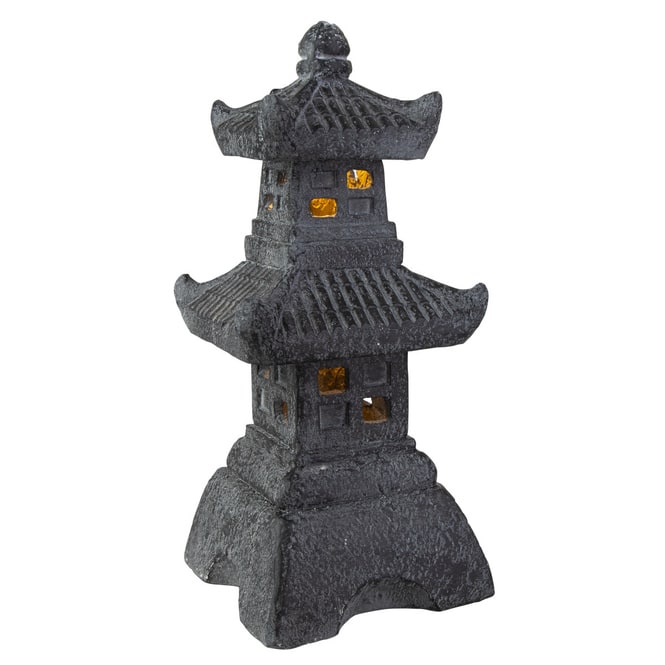 Chinaturm mit Solar LED - ca. 19 x 19 x 44 cm