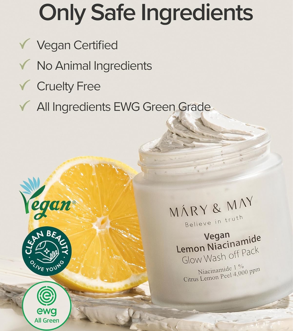 Mary & May - Máscara Facial Esfoliante Lemon Niacinamide Glow Wash off