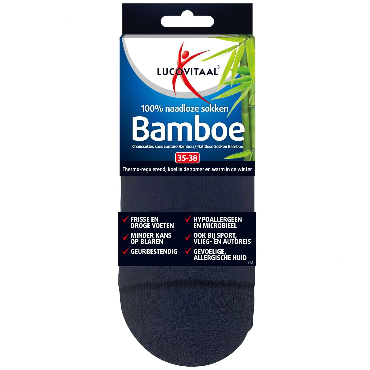 Bamboe Sokken Lang Blauw 3 paar
