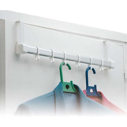 Patère - barre de porte - 6 crochets - blanc