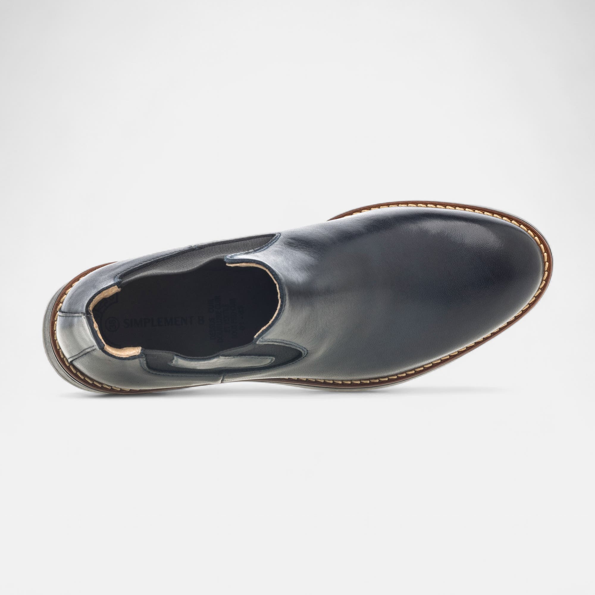 Boots chelsea Femme en cuir bleu marine