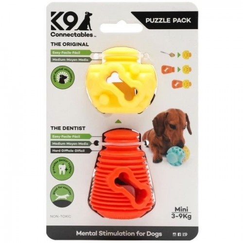 Brinquedo K9 Connectables laranja e amarelo para cães de raças pequenas