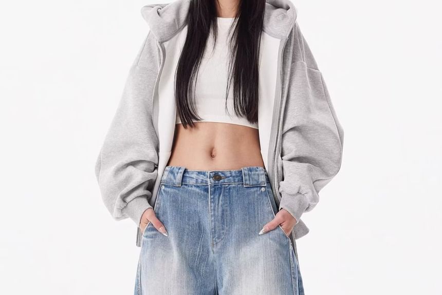Kenning - Mid Rise Washed Baggy Barrel Jeans