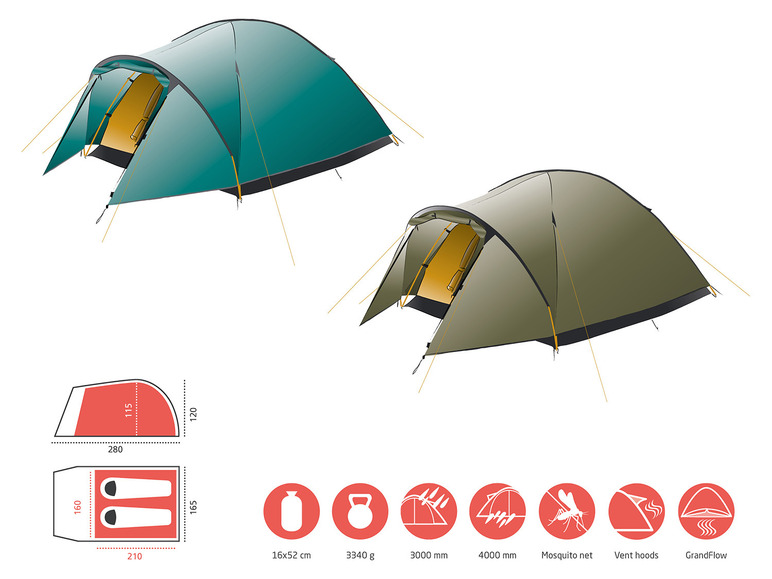 3 persoons koepeltent