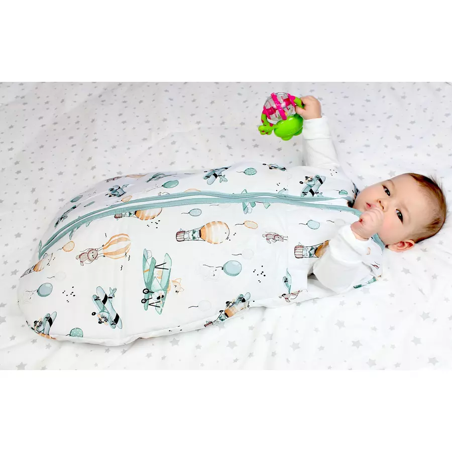 TupTam Baby Ganzjahres Schlafsack Ärmellos Wattiert grünweiß
