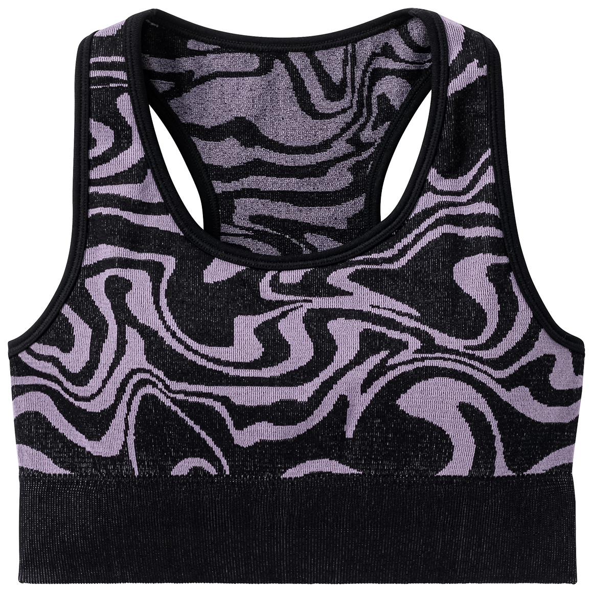 Beatwear Mädchen Sport-Bustier mit Rippstruktur dunkellila / schwarz