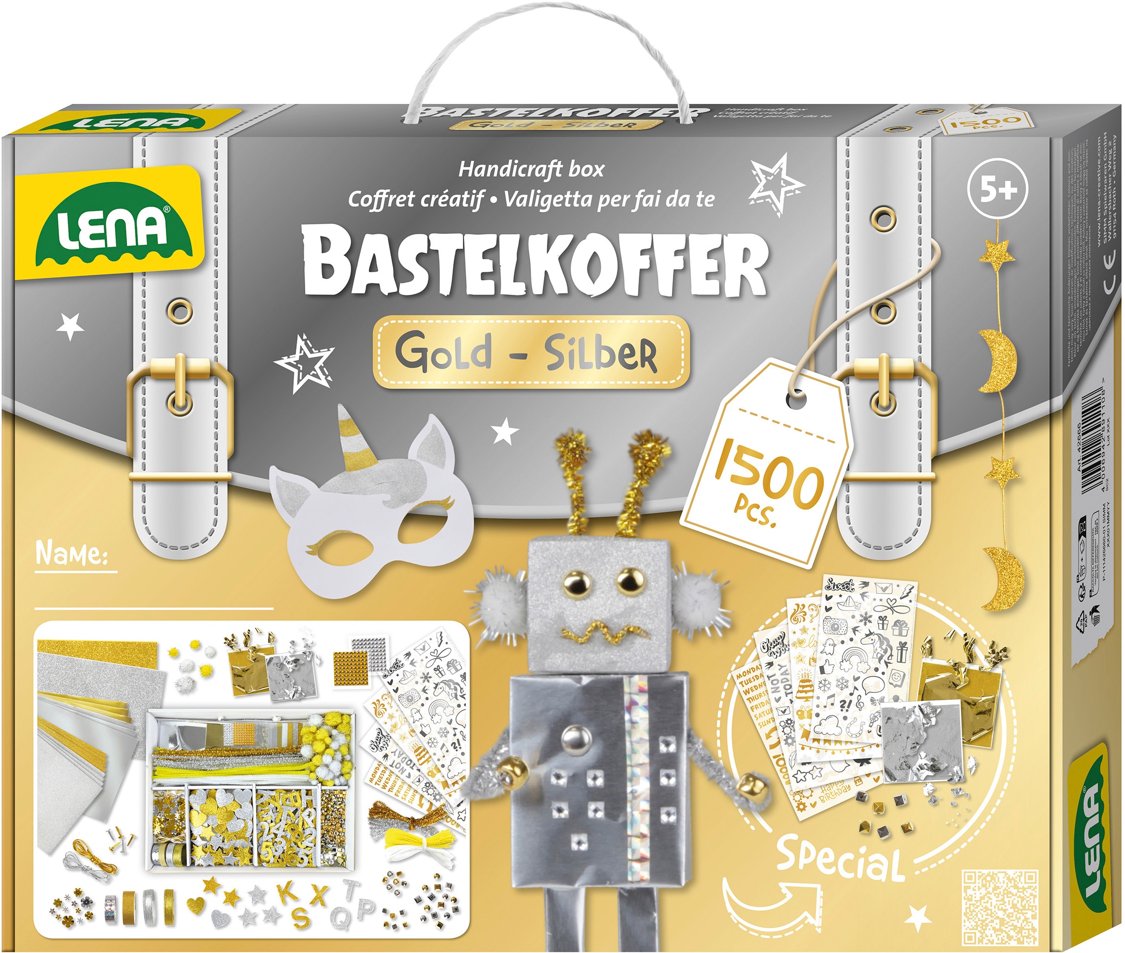 Lena® Kreativset »Bastelkoffer Gold & Silber«