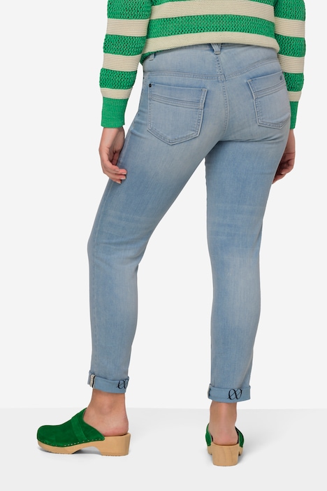 Slimjeans, bleached, 5-Pocket, mit recyceltem Polyester