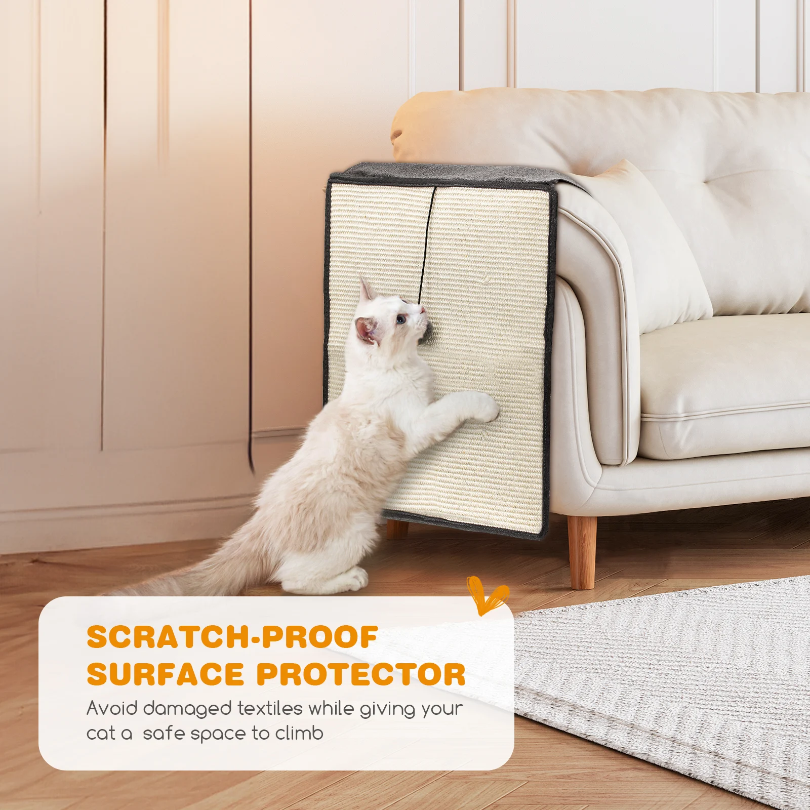 Arranhador para gatos Nobleza para sofá, tapete arranhador para gatos, afiador de unhas de sisal para animais de estimação, protetor de canto para sofá ou poltrona.