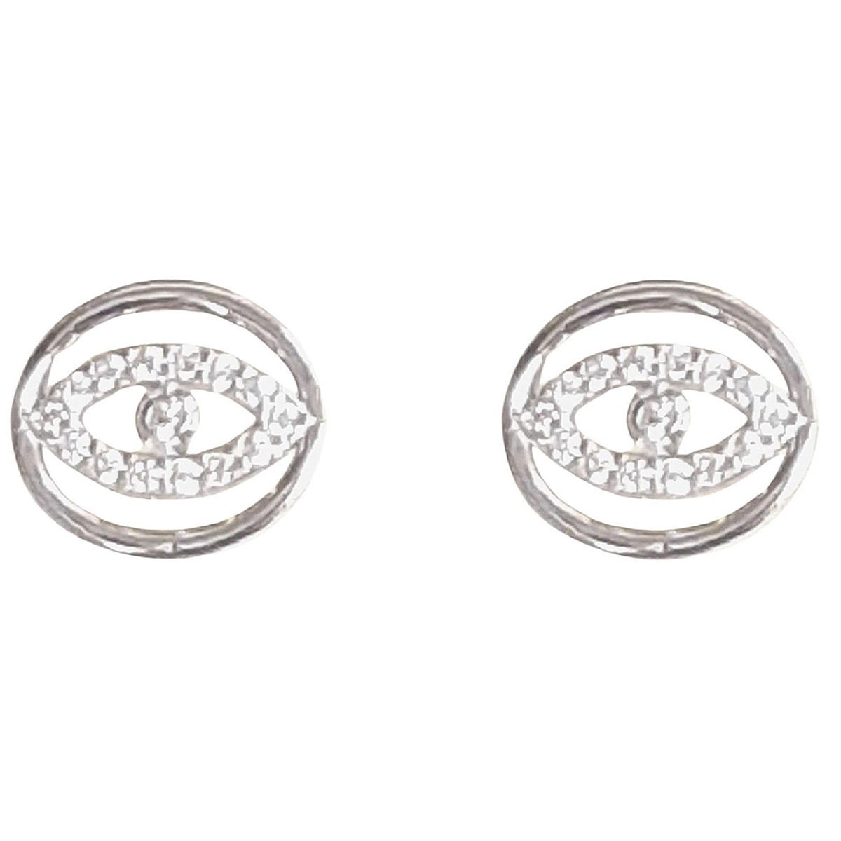 Boucles d'oreilles oeil turc porte bonheur mauvais sort en argent