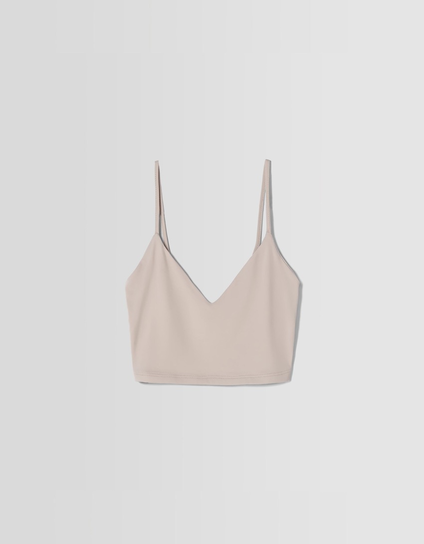 Top cropped de alças finas