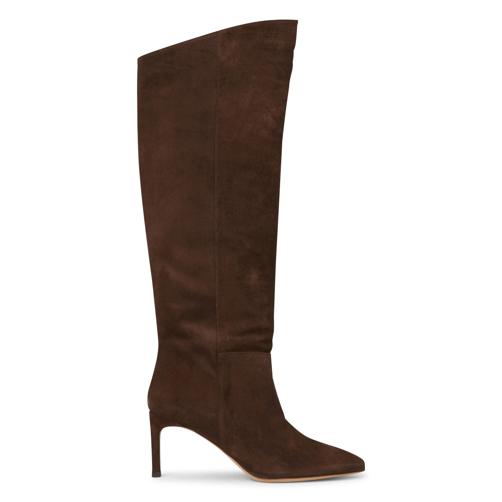 N°721 - Bottes à talons en cuir velours | Marron