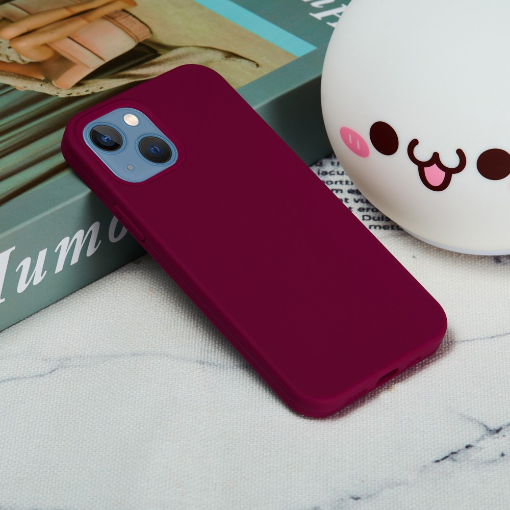 iPhone 15 Silikon Case Hülle - Dunkelrot