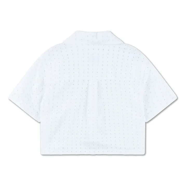 Repose AMS Chemise Cropped Coton Responsable Broderie Anglaise | Blanc