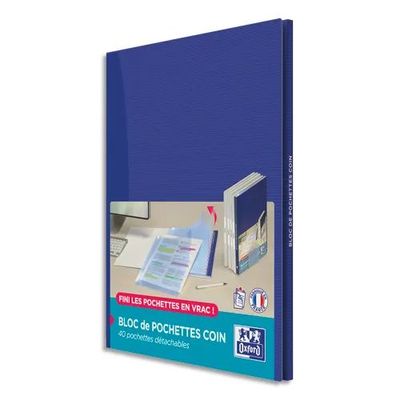 Oxford Live & Go - Bloc de 40 pochettes coins détachables - A4 - 9/100e lisse - incolore