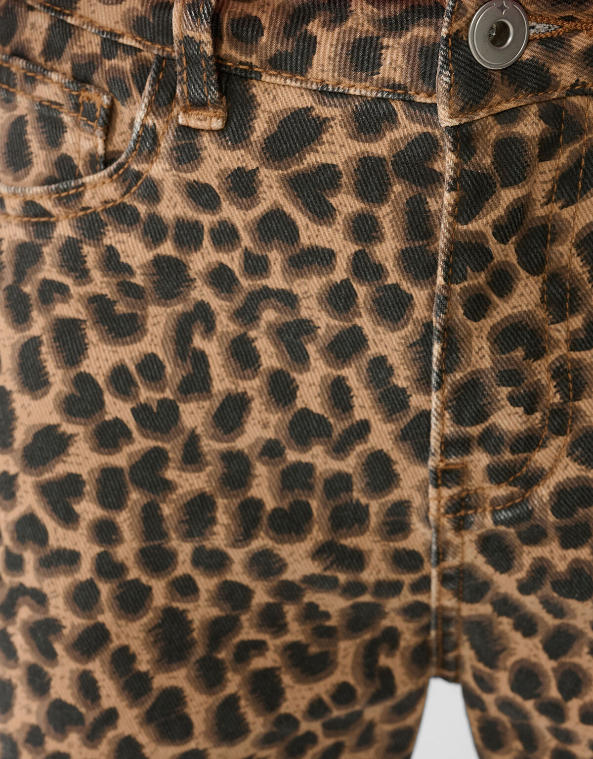 Leopard Straight Fit Broek Bruin