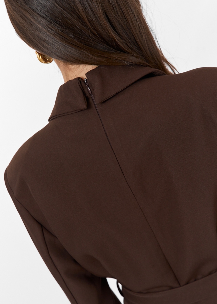 Audrey jumpsuit donker bruin