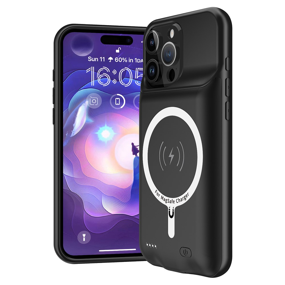 iPhone 16 Pro Max MagSafe Backpack Akku Case Schutzhülle (7000mAh) - Schwarz