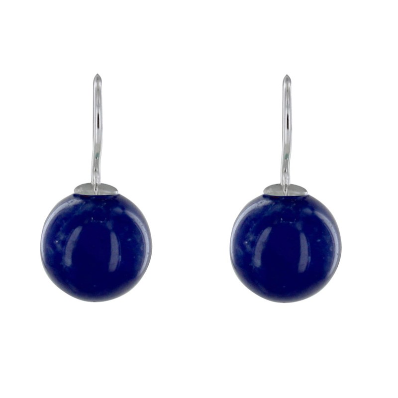 Boucles d'Oreilles Argent Billes de Sodalite