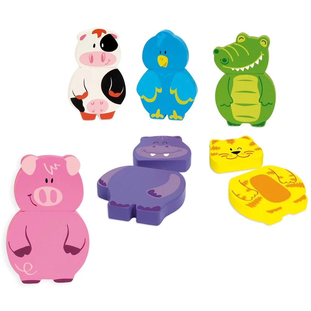 PUZZLES BOIS MAGNETIQUES INTERCHANGEABLES 12 PIECES