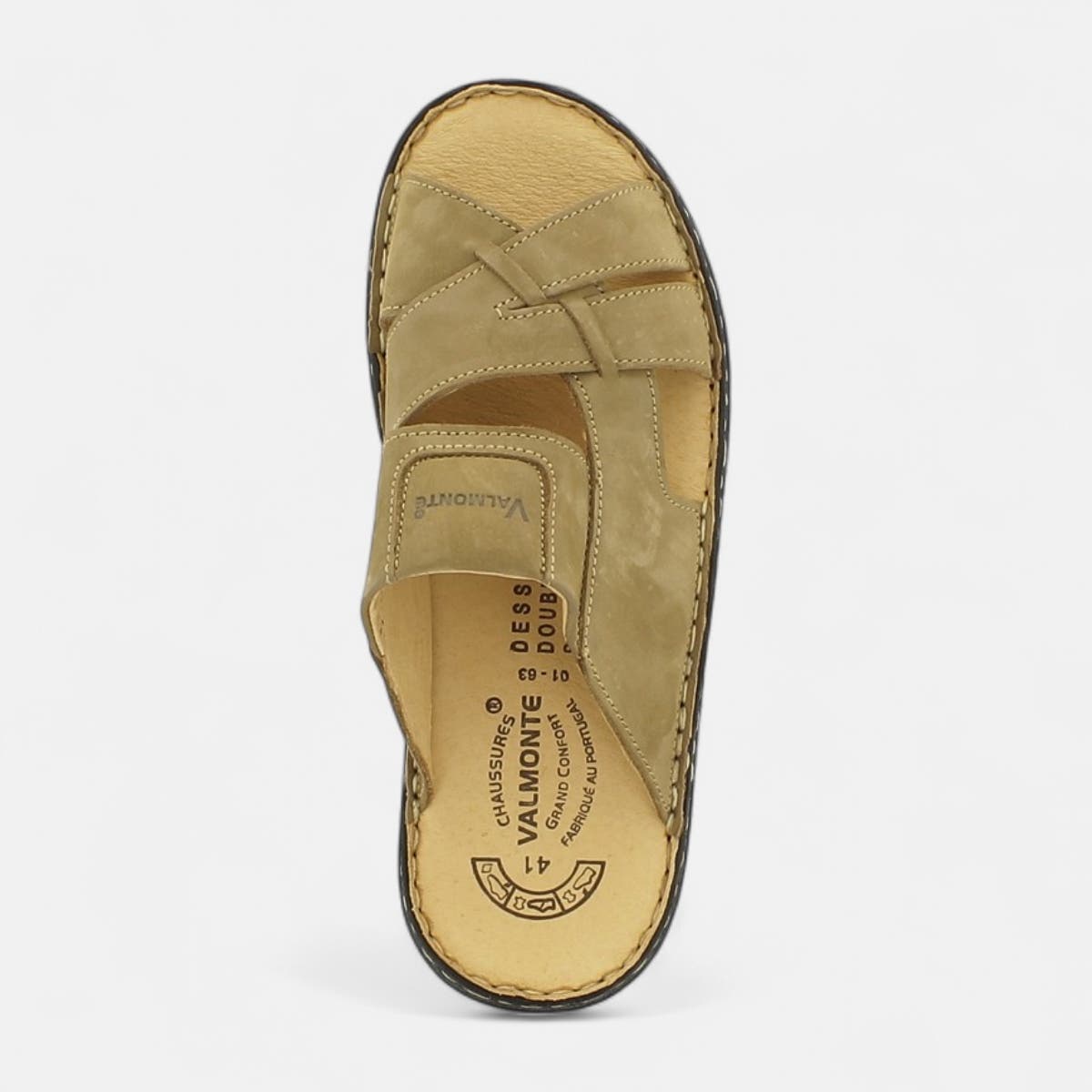 Nu-pieds Homme en cuir beige