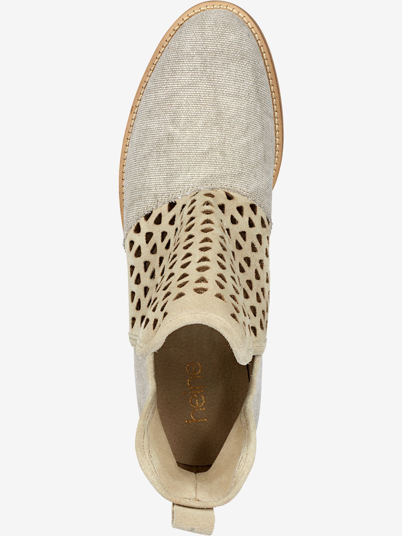 Bottines cuir nappa vachette et textile