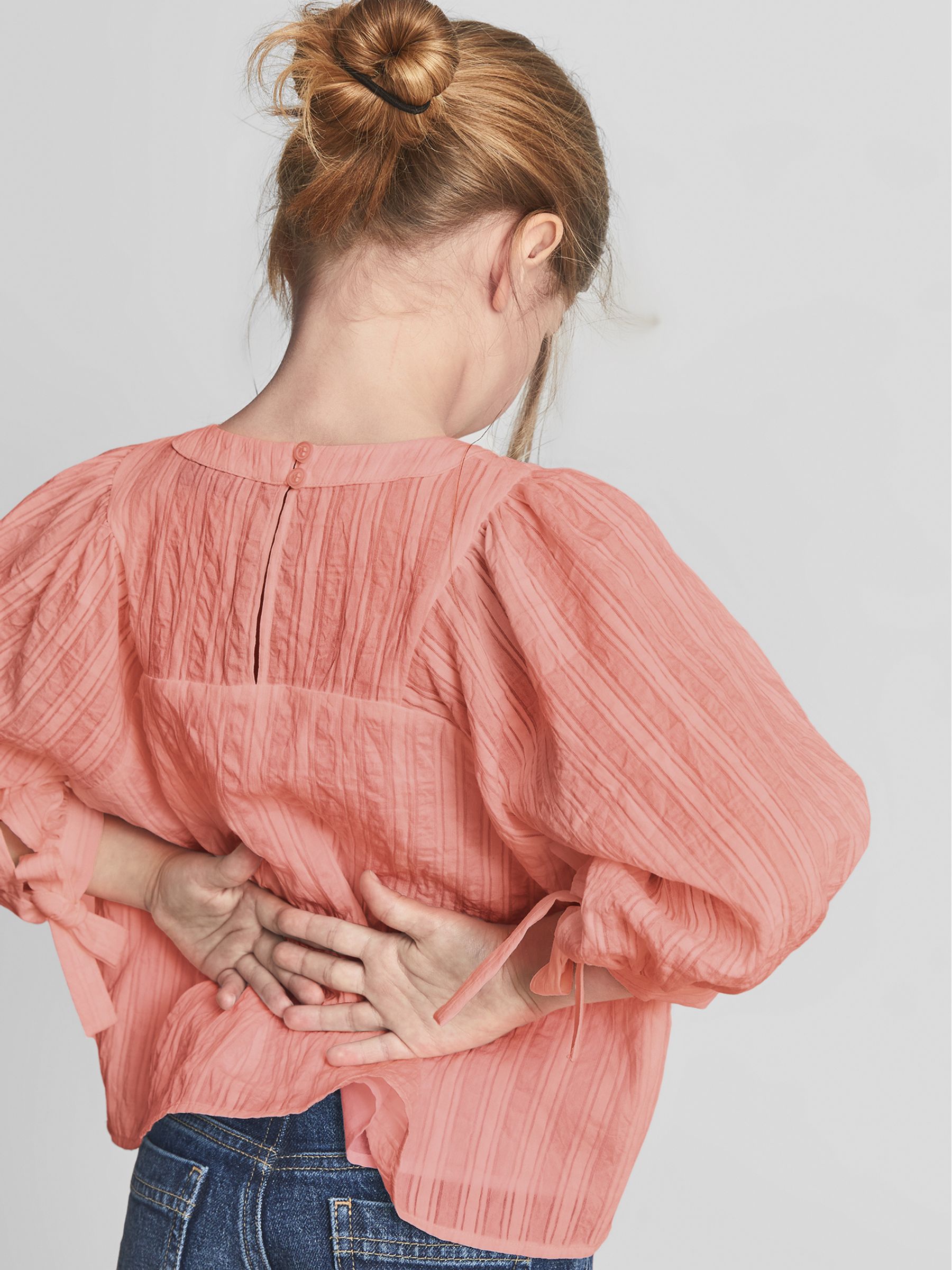 Roze - Reiss Elle Jr. Blouse met ladder en belangen