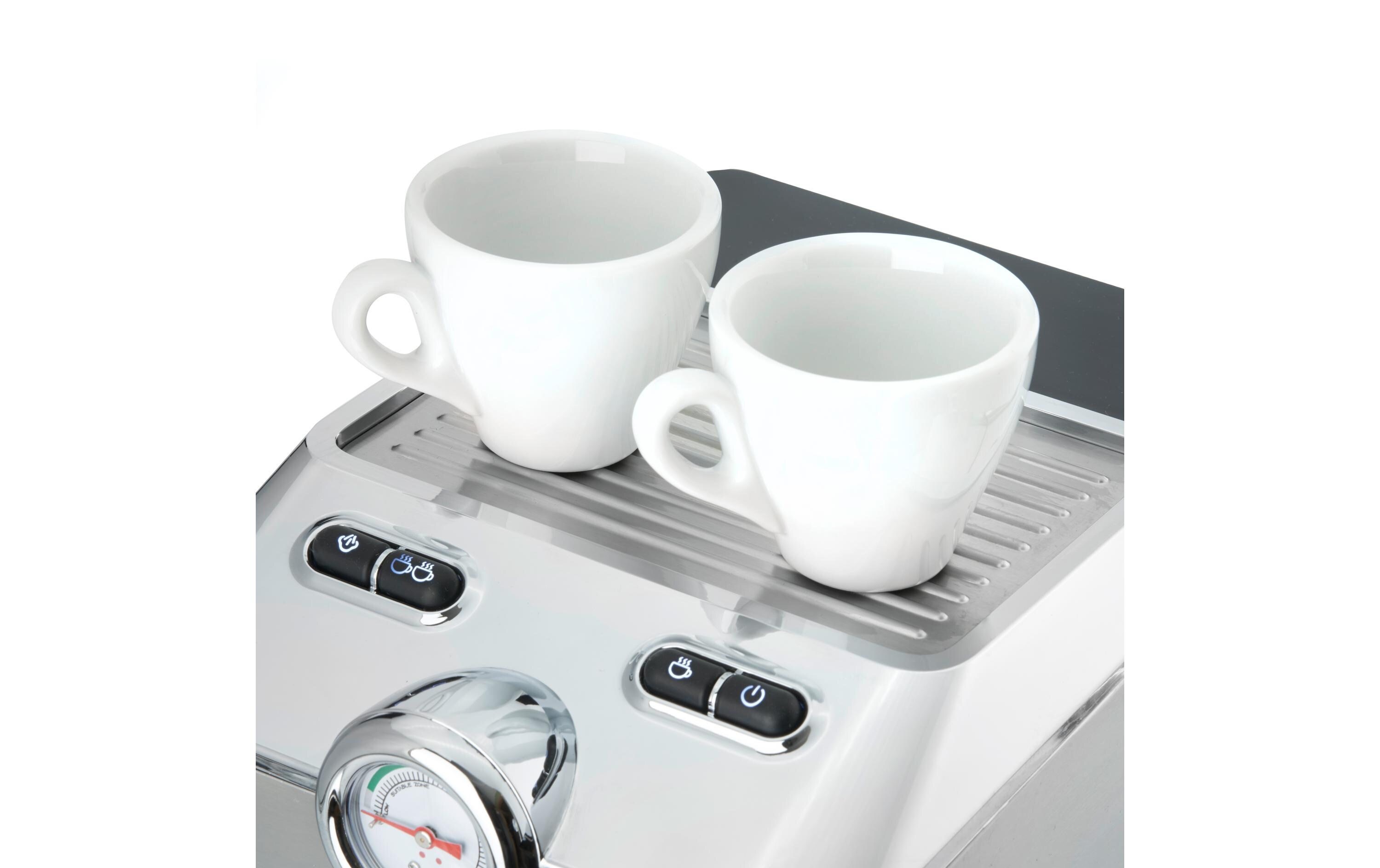 Siebträgermaschine Espresso Gourmet Silber<br>Design Siebträgermaschine