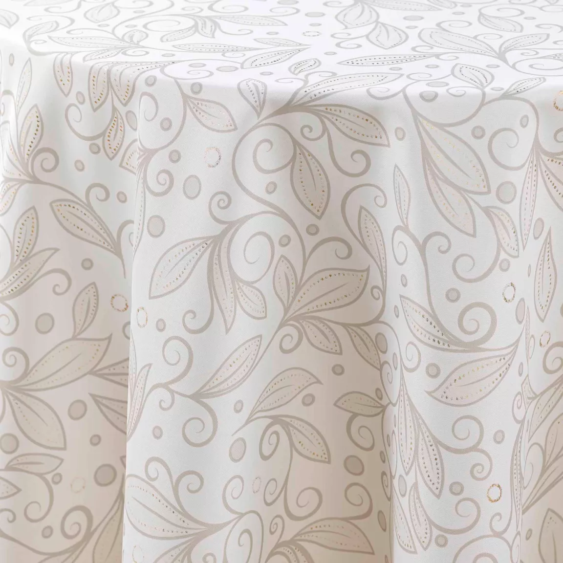 Nappe ronde anti tache (180 cm) Leya Beige