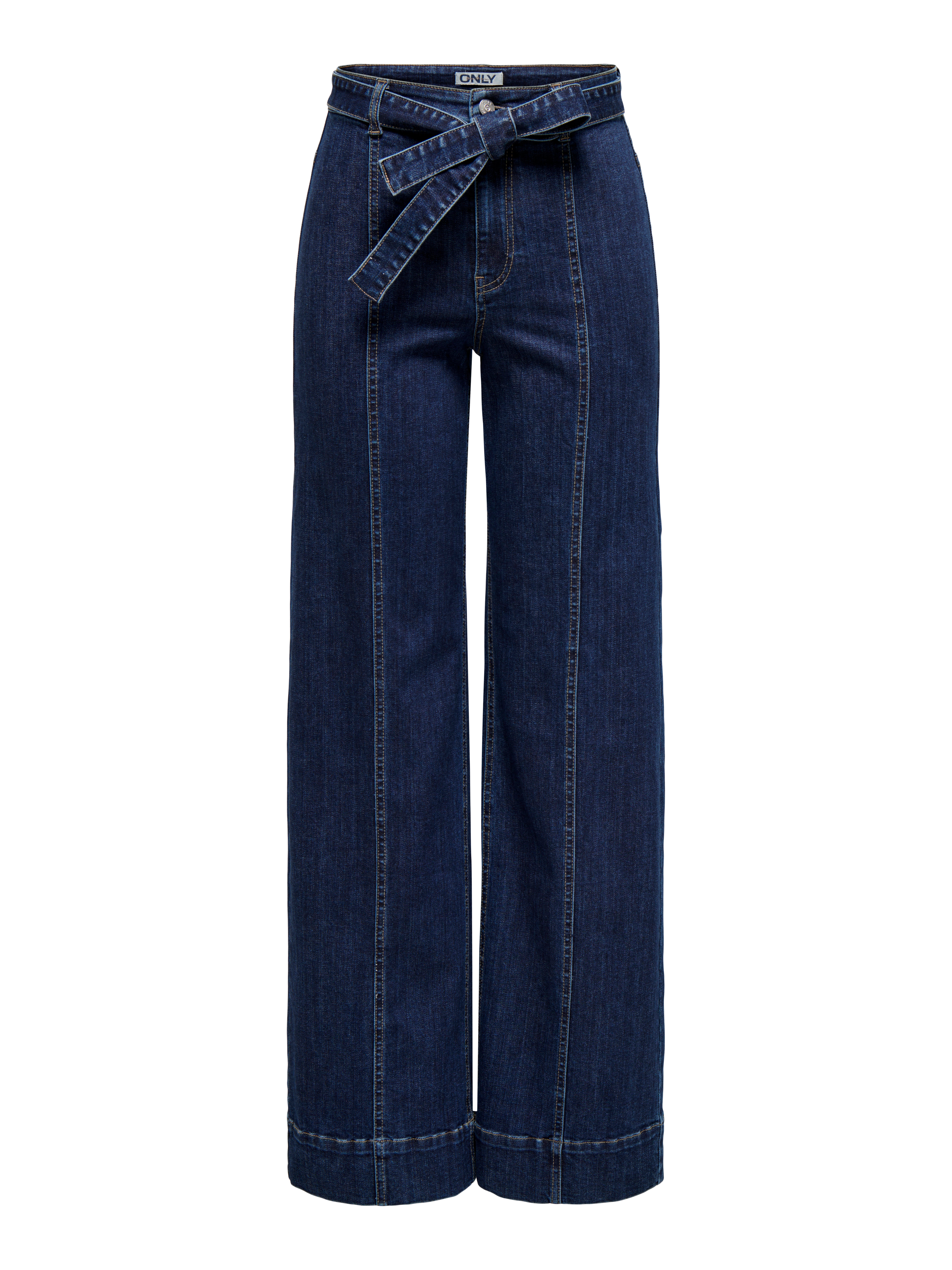 ONLMADISON Hohe Taille Weiter Beinschnitt Jeans Dark Blue Denim