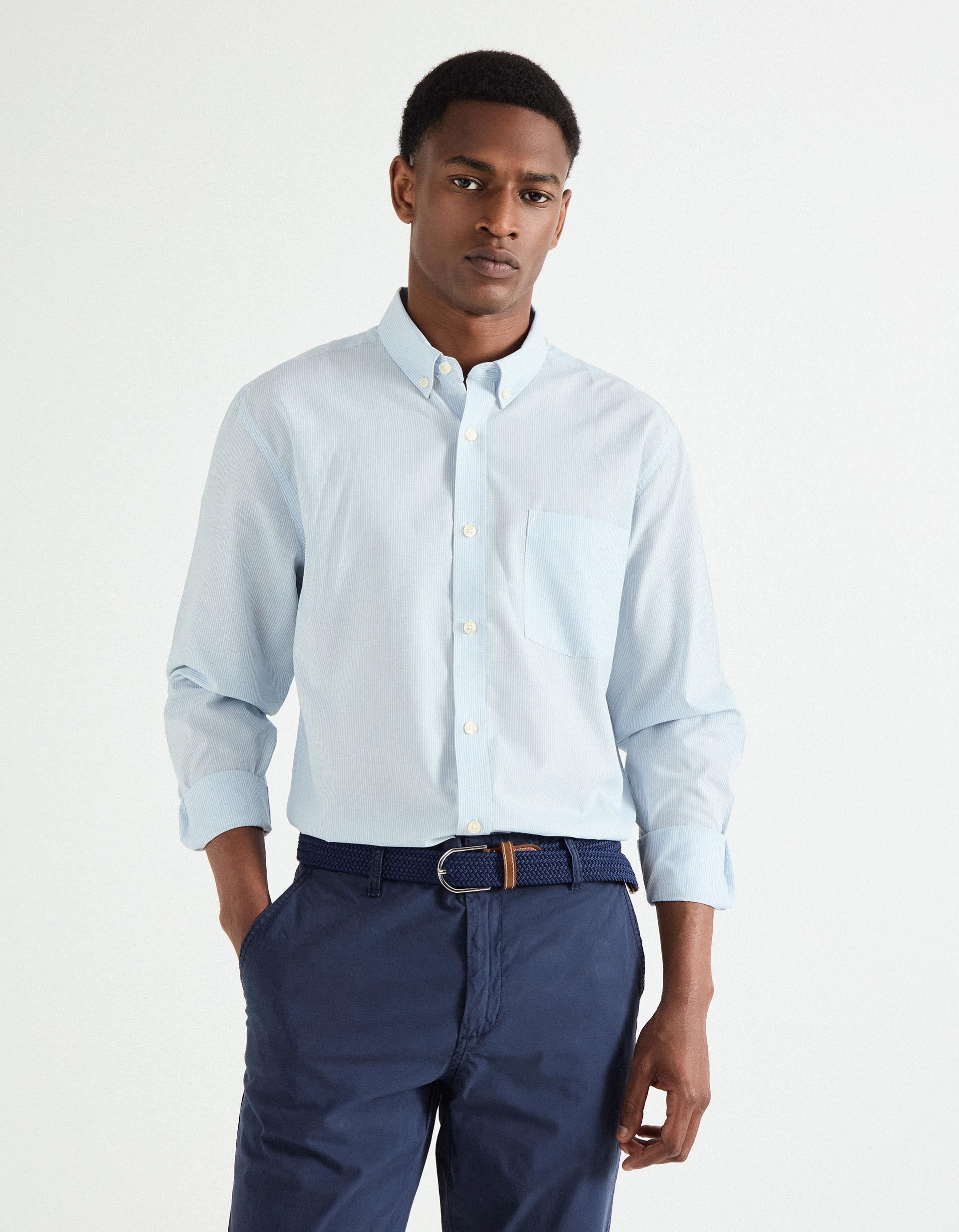 Camisa, Homem, Azul Claro