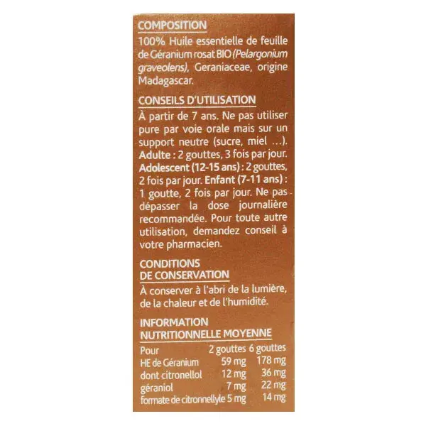 Óleo Essencial Orgânico de Gerânio Rosa Arko Essentiel nº 11 5ml