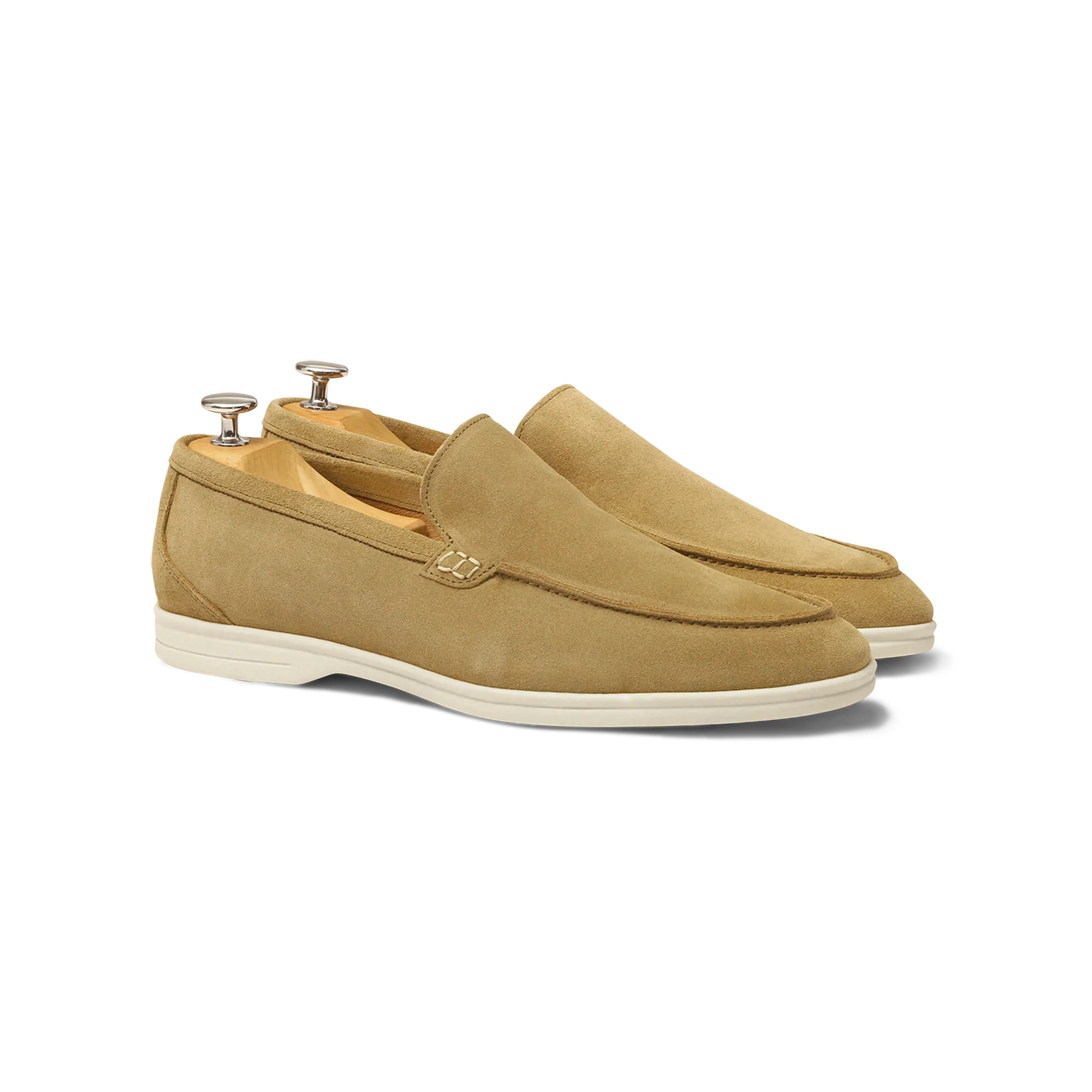 Momy-Mocassin en veau velours beige